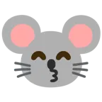 kissing face with smiling eyes + mouse face
