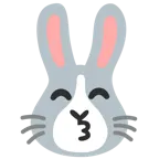 kissing face with smiling eyes + rabbit face