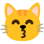 kissing face with smiling eyes + cat face