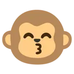 kissing face with smiling eyes + monkey face