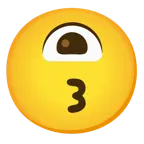 kissing face with smiling eyes + eye