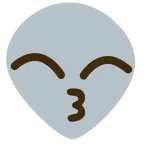 kissing face with smiling eyes + alien