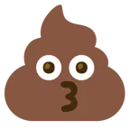 kissing face with smiling eyes + pile of poo