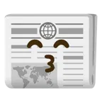 kissing face with smiling eyes + newspaper