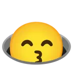 kissing face with smiling eyes + hole