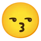kissing face with smiling eyes + smirking face