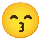kissing face with smiling eyes + kissing face with closed eyes