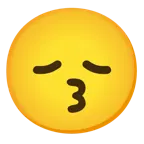 kissing face with smiling eyes + disappointed face