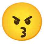kissing face with smiling eyes + angry face