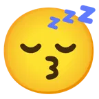 kissing face with smiling eyes + sleeping face
