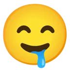 kissing face with smiling eyes + drooling face