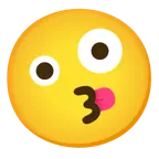 kissing face with smiling eyes + zany face