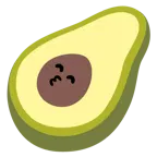 kissing face with smiling eyes + avocado