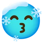 kissing face with smiling eyes + cold face