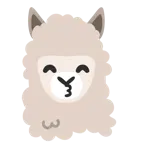 kissing face with smiling eyes + llama
