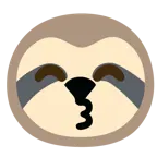 kissing face with smiling eyes + sloth