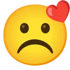 kissing face with smiling eyes + frowning face