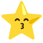 kissing face with smiling eyes + star