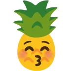 kissing face with closed eyes + pineapple
