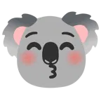 kissing face with closed eyes + koala