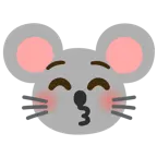 kissing face with closed eyes + mouse face