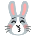 kissing face with closed eyes + rabbit face