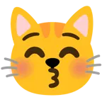 kissing face with closed eyes + cat face