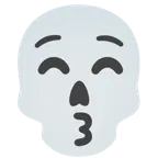 kissing face with closed eyes + skull