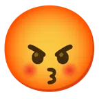 kissing face with closed eyes + enraged face