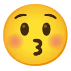 kissing face with closed eyes + astonished face