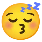 kissing face with closed eyes + sleeping face