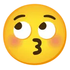 kissing face with closed eyes + face with rolling eyes