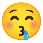 kissing face with closed eyes + drooling face