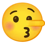 kissing face with closed eyes + lying face