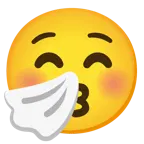 kissing face with closed eyes + sneezing face
