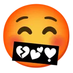 kissing face with closed eyes + face with symbols on mouth