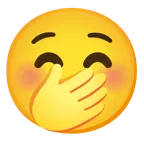 kissing face with closed eyes + face with hand over mouth