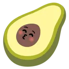 kissing face with closed eyes + avocado