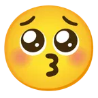 kissing face with closed eyes + pleading face