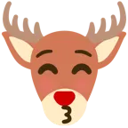 kissing face with closed eyes + deer