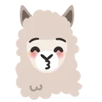 kissing face with closed eyes + llama