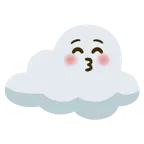 kissing face with closed eyes + cloud
