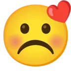 kissing face with closed eyes + frowning face