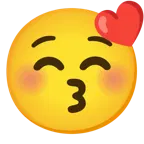 kissing face with closed eyes + smiling face