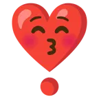 kissing face with closed eyes + heart exclamation