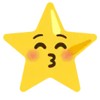 kissing face with closed eyes + star