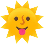 face with tongue + sun with face