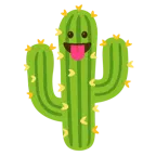 face with tongue + cactus