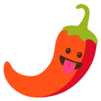 face with tongue + hot pepper