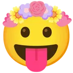 face with tongue + tulip